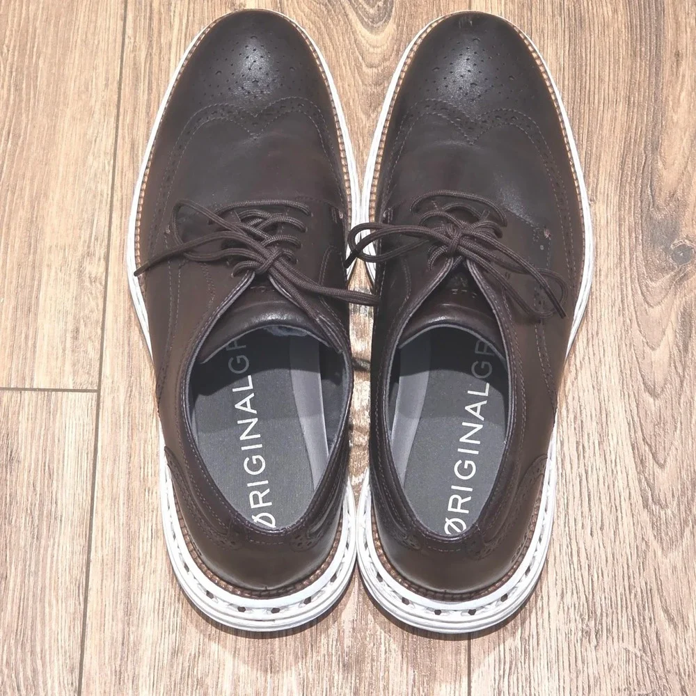Cole Haan OriginalGrand Wingtip Oxford Dark Brown Leather‎ Sz 13 Mens Shoes